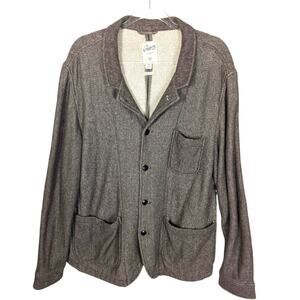 Grayers Herringbone Soft Cotton Blazer Jacket Brown Terry Inside 5 Button XXL